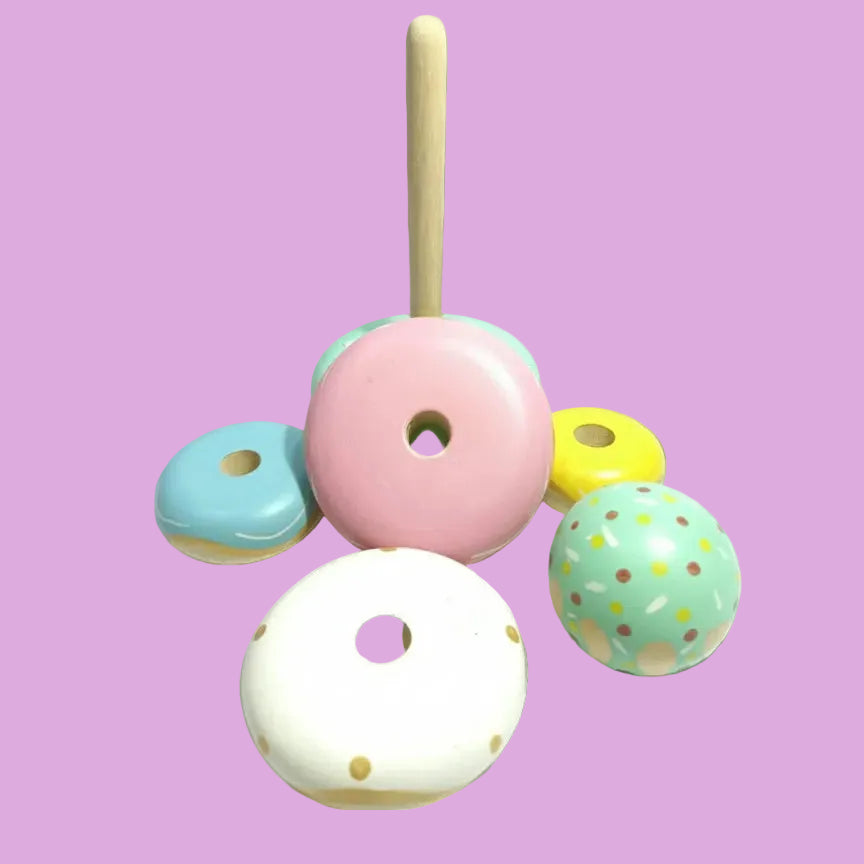 Wooden Ring Stacker – Pastel Edition (1–3 Years)