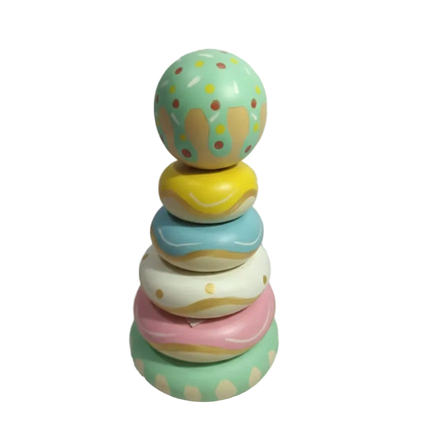 Wooden Ring Stacker – Pastel Edition (1–3 Years)